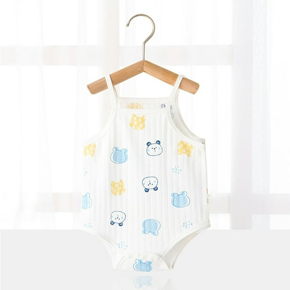 TOOYOU Baby Girl Bodysuits Cheap Toddler Girl Onesies Sleeveless Solid Jumpsuit Summer Clothes Soft Romper For Blue Size 0-3 Months