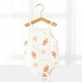 thumbnail image 1 of TOOYOU Baby Girl Bodysuits Cheap Toddler Girl Onesies Sleeveless Solid Jumpsuit Summer Clothes Soft Romper For Orange Size 0-3 Months, 1 of 3