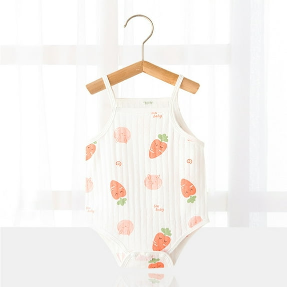 TOOYOU Baby Girl Bodysuits Cheap Toddler Girl Onesies Sleeveless Solid Jumpsuit Summer Clothes Soft Romper For Orange Size 0-3 Months