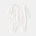 thumbnail image 1 of TOOYOU Baby Girl Bodysuits Cheap Toddler Girl Onesies Solid Color Long Sleeve Jumpsuit Zipper Closure Baby Romper White Size 3-6 Months, 1 of 3