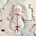 thumbnail image 1 of TOOYOU Baby Girl Bodysuits Cheap Toddler Girl Onesies Warm Footie Thick Jumpsuit Winter Outwear Soft Romper For Beige Size 0-3 Months, 1 of 6