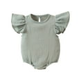 thumbnail image 1 of TOOYOU Baby Girls Romper&Jumpsuit Newborn Infant Ruffles Solid Color Jumpsuits Cute Onesie Bodysuits Playsuit For Kids Green Size 0-3 Months, 1 of 7