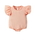 thumbnail image 1 of TOOYOU Baby Girls Romper&Jumpsuit Newborn Infant Ruffles Solid Color Jumpsuits Cute Onesie Bodysuits Playsuit For Kids Pink Size 12-18 Months, 1 of 8