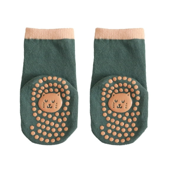 TOOYOU Baby Socks Kids Toddler Trampoline Grip Socks Non Sticky Grips Socks Breathable Slippers With Soft Rubber Sole Baby Boys Girls On Sneakers Size 0-6 Months