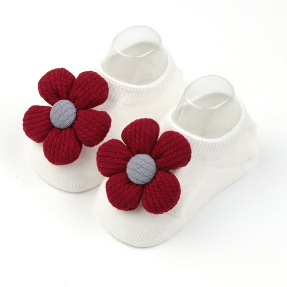 TOOYOU Baby Socks Toddler Non Little Girls Cute Flowers Bowknot Cartoon Floor Socks Unisex Gifts For Baby Size 12-24 Months