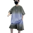 thumbnail image 1 of TOOYOU Boys 2-Piece Outfits Sets Summer Short Sleeve Suit Summer Suit New Medium And Large Children Clothes Gradual Short Sleeve Shorts Durable Clothing Sets For Boys Size 18-24 Months Green, 1 of 5