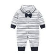 thumbnail image 1 of TOOYOU Boys Bodysuit Outfit Gentleman Bow Long Sleeve Baby Boy Girls Onesies Banquet Wedding Jumpsuit Clothes Breathable Romper Size 6-9 Months, 1 of 8