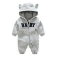 thumbnail image 1 of TOOYOU Boys Bodysuit Outfit New Baby Boy Girls Onesies Ribbed Pajamas Zipper Long Sleeve Cute Animal Shaped Dressing Up Jumpsuit Breathable Romper Size 0-3 Months Gray, 1 of 8