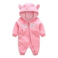 thumbnail image 1 of TOOYOU Boys Bodysuit Outfit New Baby Boy Girls Onesies Ribbed Pajamas Zipper Long Sleeve Cute Animal Shaped Dressing Up Jumpsuit Unisex Baby Clothes Size 9-12 Months Pink, 1 of 8