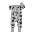 thumbnail image 1 of TOOYOU Boys Bodysuit Outfit New Baby Boy Girls Onesies Ribbed Pajamas Zipper Long Sleeve Jumpsuit Boy Romper Size 0-3 Months Gray, 1 of 2