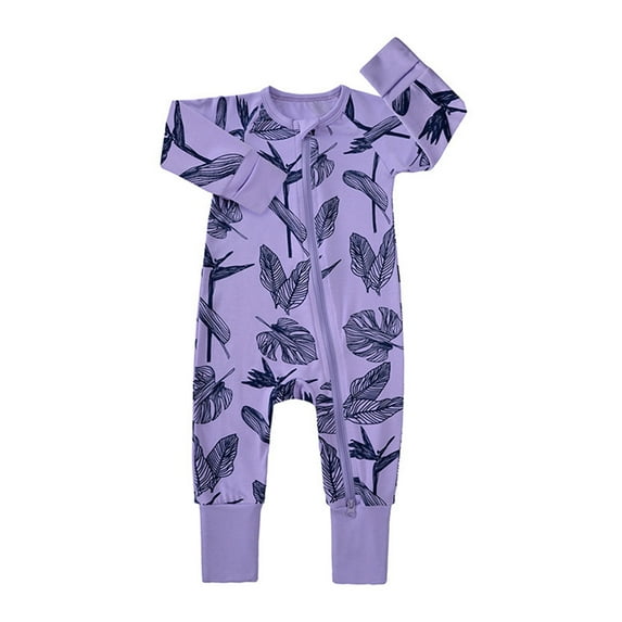 TOOYOU Boys Bodysuit Outfit New Baby Boy Girls Onesies Ribbed Pajamas Zipper Long Sleeve Jumpsuit Romper Suit Size 12-18 Months