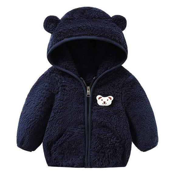 TOOYOU Boys Coats Baby Bear Ears Hooded Zipper Jacket Warm Winter Outwear 6-12 Months
