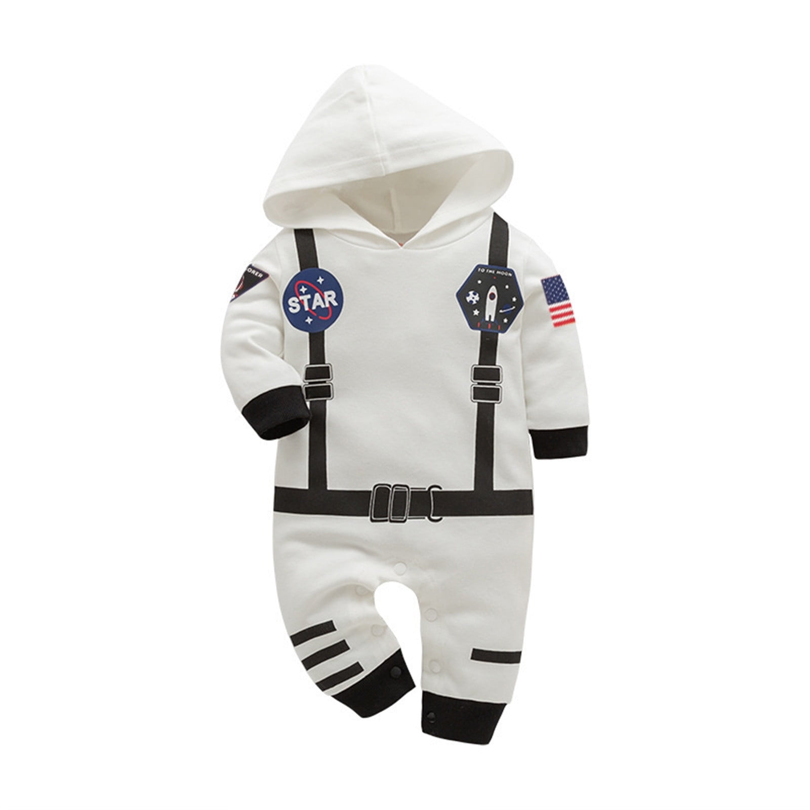 TOOYOU Boys Girls Romper Cute Astronaut Jumpsuit Short Sleeve Pullover Bodysuits Toddler Kids Soft And Comfortable Onesie Size 3-6 Months