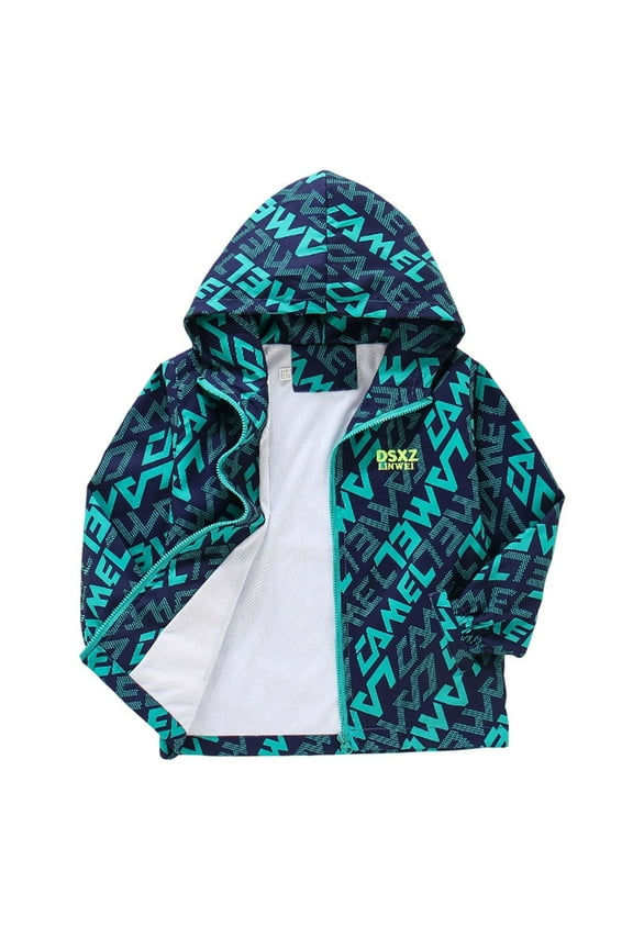 Boys Jacket Lightweight Windbreaker Jacket For Spring & Autumn Breathable Outdoor Coat With Zipper Pockets Loose Outerwear Size 6 Y-7 Y Green