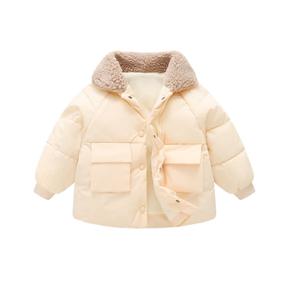 TOOYOU Boys Jacket Toddler Thermal Winer Coat Jacket Warm Baby Winter Coats Kids For Daily Wear Size 12 M-24 M Beige
