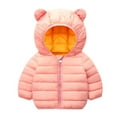 thumbnail image 1 of TOOYOU Boys Jacket Winter Warm Solid Coats Bear Ears Hooded Padded Cold Weather Outerwear Size 12 M-18 M Pink, 1 of 4