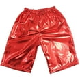 thumbnail image 1 of TOOYOU Boys Pants Metallic Shorts Dance Shiny Hot Pants Athletic Shorts Casual Straight Leg Pants Size 8-9 Years , Red, 1 of 4