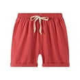 thumbnail image 1 of TOOYOU Boys Pants Toddler Baby Pants Casual Harem Pants Solid Color Shorts Casual Pants Plain Color Fan Sports Lace Up Beach Summer Baby Shorts Size 18-24 Months , Red, 1 of 9