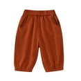 thumbnail image 1 of TOOYOU Boys Pants Toddler Baby Pull On Cotton Shorts Kids Summer Knee Length Elastic Waist Harem Pants With Pockets Size 2-3 Years , Orange, 1 of 9