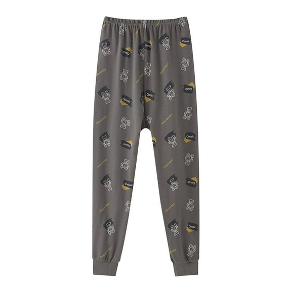 TOOYOU Boys Pants Unisex Pajamas Kids Cartoon All Over Print Soft Animal Sleep Pajamas Pants Size 13-14 Years , Dark Gray
