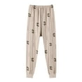 thumbnail image 1 of TOOYOU Boys Pants Unisex Pajamas Kids Cartoon All Over Print Soft Animal Sleep Pajamas Pants Size 5-6 Years , Beige, 1 of 3