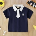 thumbnail image 1 of TOOYOU Boys Polo Shirt Summer Short Sleeve Tee T Shirt Casual Kids Top With Breathable Collar For Toddler & Children Size 3-4 Years Navy, 1 of 5