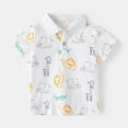 thumbnail image 1 of TOOYOU Boys Polo Shirt Summer Toddler Short Sleeve Cartoon Prints T Shirt Tops Size 3-4 Years White, 1 of 3