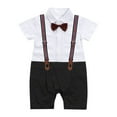 thumbnail image 1 of TOOYOU Boys Romper Baby Gentleman White Shirt Bowtie Tuxedo Onesie Jumpsuit Overall Leisure Playsuit Bodysuits For Toddler ,Size 9-12 Months Black, 1 of 9