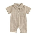 thumbnail image 1 of TOOYOU Boys Romper Baby Children Summer Short Sleeve Jumpsuit Lightweight Playsuit Bodysuits For Toddler ,Size 0-3 Months Khaki, 1 of 9