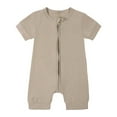 thumbnail image 1 of TOOYOU Boys Romper Baby Pajamas Zipper Short Sleeve Sleeper Jumpsuit Lightweight Playsuit Bodysuits For Toddler ,Size 12-18 Months Khaki, 1 of 2