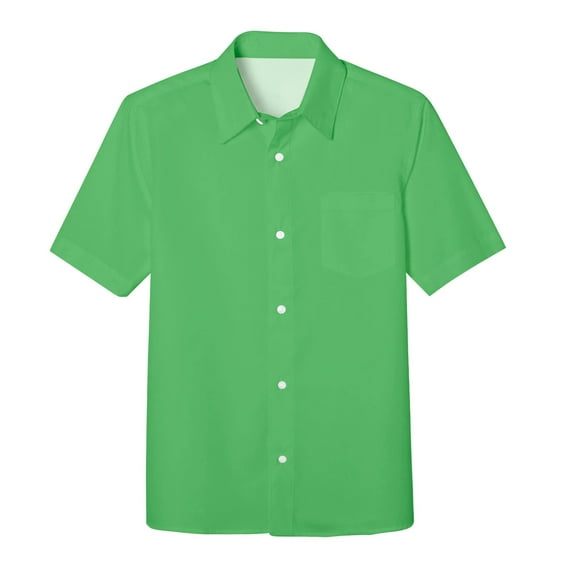 TOOYOU Boys Shirt Button Down Pocket Shirts Short Sleeve Gradient Shirt Kids Casual Beach Shirts Size 13-14 Years Green