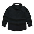 thumbnail image 1 of TOOYOU Boys Shirt Child Shirt Solid Long Sleeve Toddler Kids Gentleman Lapel Button Tops Size 3-4 Years Black, 1 of 5