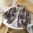 thumbnail image 1 of TOOYOU Boys Shirt Long Sleeve Flannel Plaid Shirt Button Down Shirts Size 5-6 Years Blue, 1 of 3