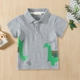 thumbnail image 1 of TOOYOU Boys Shirt Short Sleeve Button Down Shirt Cartoon Dinosaur Pattern With Pockets Size 2-3 Years Grey, 1 of 2