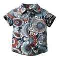 thumbnail image 1 of TOOYOU Boys Shirt Toddler Kids Hawaiiss Casual Clothes Short Sleeve Floral Button Down T Shirt Beach Shirt Tops Size 8-9 Years Brown, 1 of 4