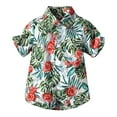 thumbnail image 1 of TOOYOU Boys Shirt Toddler Kids Hawaiiss Casual Clothes Short Sleeve Floral Button Down T Shirt Beach Shirt Tops Size 8-9 Years Green, 1 of 4