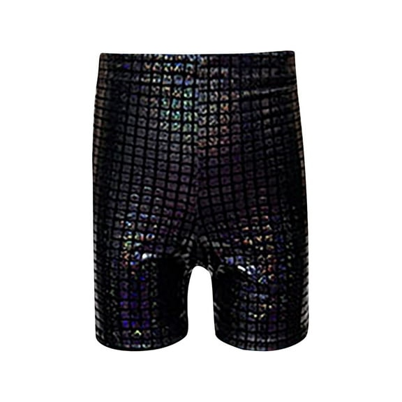 TOOYOU Boys Shorts Sequin Children Dance Pants Practice Shorts Attend Shows And Events Size 14-15 Years , Black