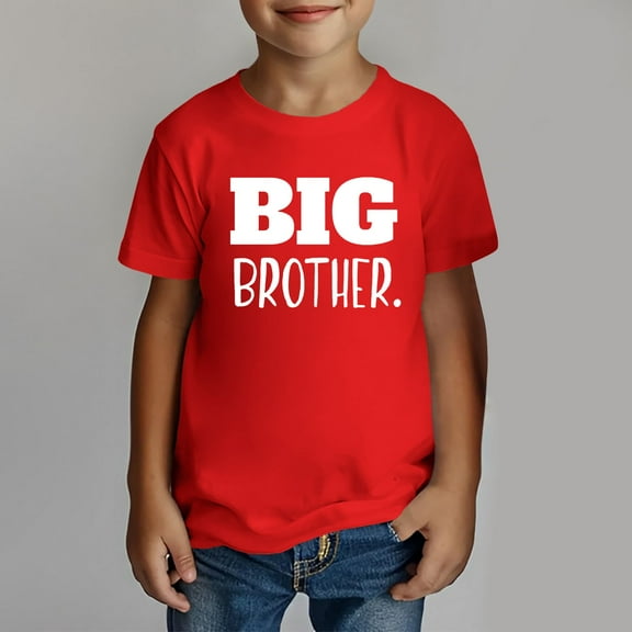 TOOYOU Boys Summer T-Shirt Big Shirt For Toddler Promoted To Big Announcement Baby Size 6-7 Years Red