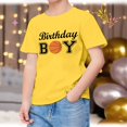 thumbnail image 1 of TOOYOU Boys Summer T-Shirt Child Short Sleeve Happy Brithday Prints T Shirt Trendy Fans Present Tops Size 12-13 Years Yellow, 1 of 4
