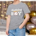 thumbnail image 1 of TOOYOU Boys Summer T-Shirt Child Short Sleeve Happy Brithday Prints T Shirt Trendy Fans Present Tops Size 6-7 Years Grey, 1 of 4
