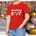 thumbnail image 1 of TOOYOU Boys Summer T-Shirt Child Short Sleeve Happy Brithday Prints T Shirt Trendy Fans Present Tops Size 6-7 Years Red, 1 of 4