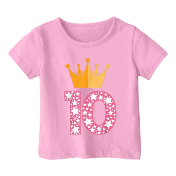 TOOYOU Boys Summer T-Shirt Gamer Funny 10Th Birthday Tee Commemorative Day Top Size 10-11 Years Pink