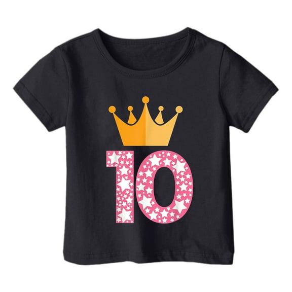 TOOYOU Boys Summer T-Shirt Gamer Funny 10Th Birthday Tee Commemorative Day Top Size 3-4 Years Black