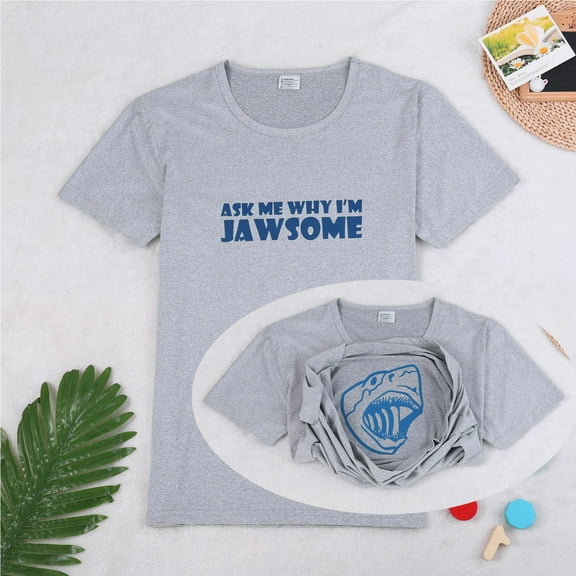 TOOYOU Boys Summer T-Shirt Jawson Children'S Novelty Funny Humor Flip T Shirt Round Neck Short Sleeved Tee Size 7-8 Years Green