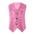 thumbnail image 1 of TOOYOU Boys Summer T-Shirt Kids Sequins Jazz Hop Street Dance Vest Jacket Stage Performance Party Waist Coat Size 10-12 Years Pink, 1 of 5