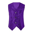 thumbnail image 1 of TOOYOU Boys Summer T-Shirt Kids Sequins Jazz Hop Street Dance Vest Jacket Stage Performance Party Waist Coat Size 3-4 Years Purple, 1 of 5