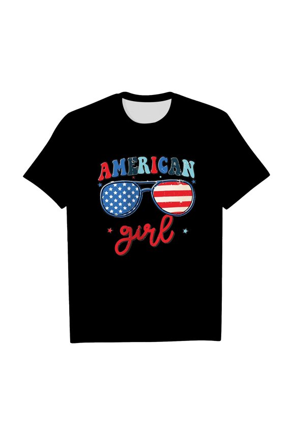 Boys Summer T-Shirt Kids The Star-Spangled Banner Prints Tops 4Th Of July T Shirt Toddler Independence Day Patriotic Tops Tee Size 10-11 Years Black