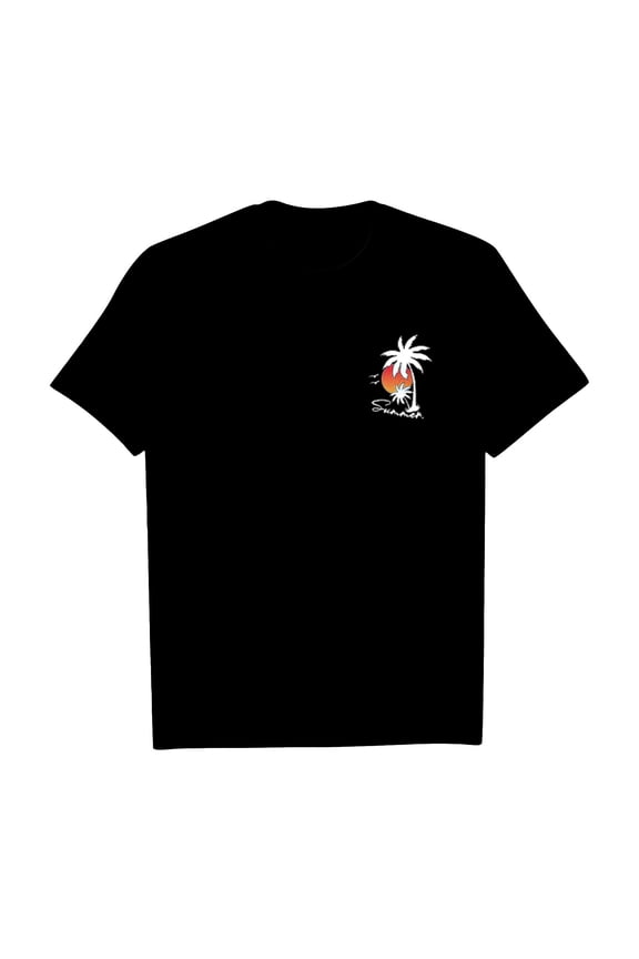 Boys Summer T-Shirt Kids Tee Coconut Tree Sunset Beach Top Hawaii Vacation Short Sleeve Tropical Shirts For Teen Size 5-6 Years Black