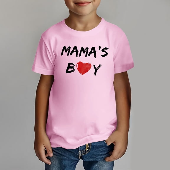 TOOYOU Boys Summer T-Shirt Mama'S Toddler Shirt Baby Tee Size 2-3 Years Pink