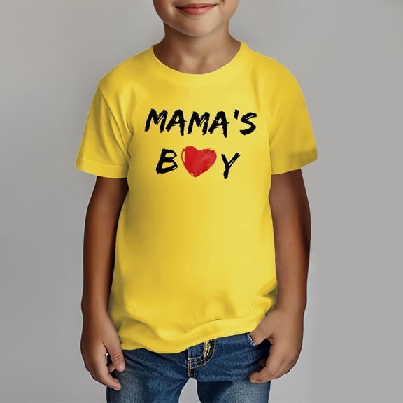 TOOYOU Boys Summer T-Shirt Mama'S Toddler Shirt Baby Tee Size 2-3 Years Yellow